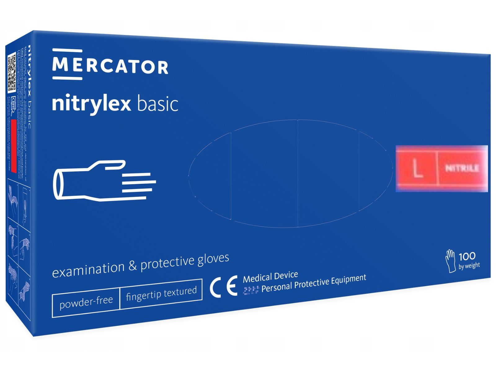 Rękawice Nitrylex Dark Blue L Mercator Basic
